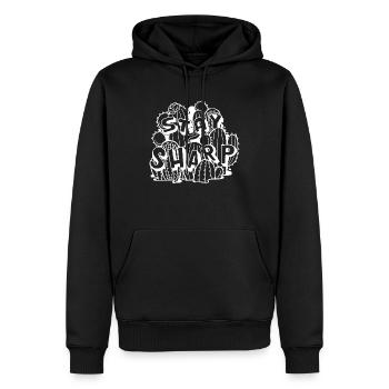 Stay Sharp | Cool Cactus Illustration Design - Sweat à capuche Premium bio Homme - noir - Devant - Nico (187cm)