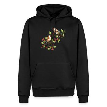 Oiseaux colorés - Sweat à capuche Premium bio Homme - noir - Devant - Nico (187cm)