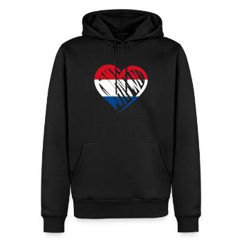 Pays-Bas Netherlands Nederland Flagge Herz - Sweat à capuche Premium bio Homme - noir - Devant - Nico (187cm)