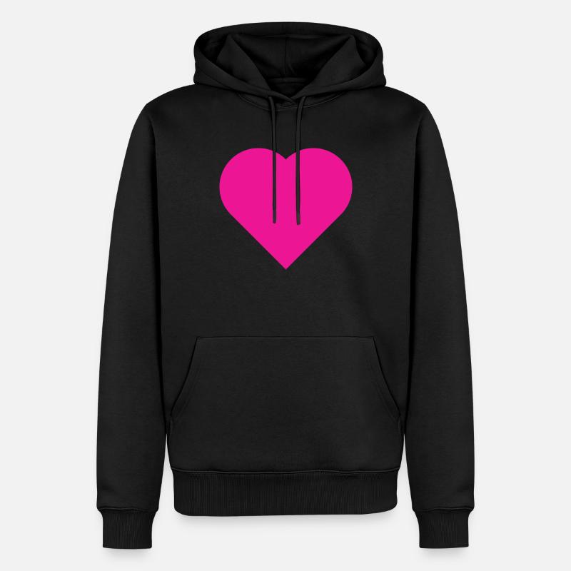 Rosa heart simple - Männer Premium Bio Hoodie - Schwarz