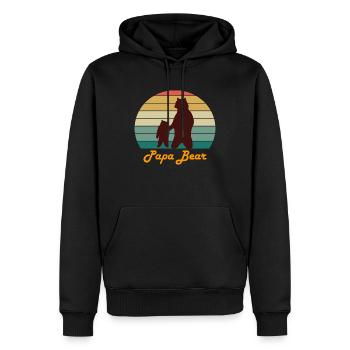 Papa Bear - Männer Premium Bio Hoodie - Schwarz - Vorne - Nico (187cm)