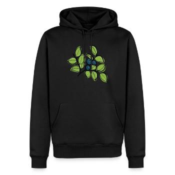 Myrtilles - Sweat à capuche Premium bio Homme - noir - Devant - Nico (187cm)