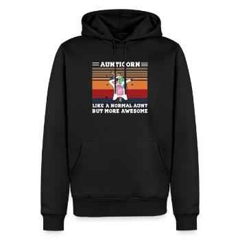 Aunticorn Like a Normal Aunt but more Awesome - Men’s Premium Organic Hoodie - black - Front - Nico (187cm)