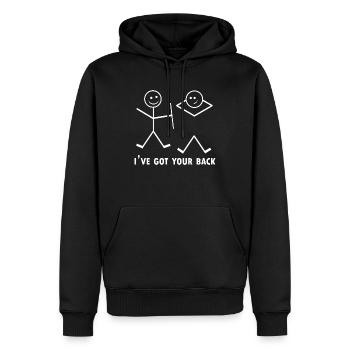 J’ai votre dos - Sweat à capuche Premium bio Homme - noir - Devant - Nico (187cm)