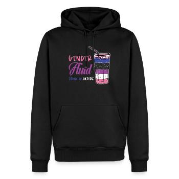 Genderfluid Pride Drink Up Haters Genderfluid Prid - Männer Premium Bio Hoodie - Schwarz - Vorne - Nico (187cm)