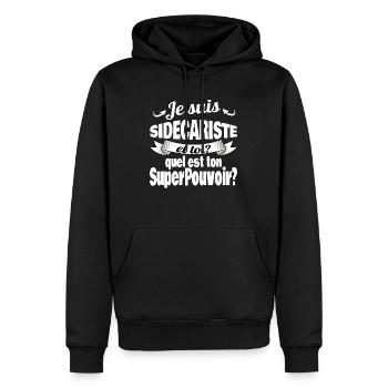 je suis sidecariste - Sweat à capuche Premium bio Homme - noir - Devant - Nico (187cm)
