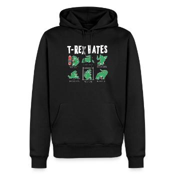 Lustiges T Rex Hates Boxing, Push UP, Pull ups - Männer Premium Bio Hoodie - Schwarz - Vorne - Nico (187cm)