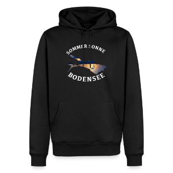 Bodensee - Männer Premium Bio Hoodie - Schwarz - Vorne - Nico (187cm)