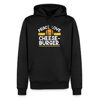 peace love cheeseburger - Männer Premium Bio Hoodie - Schwarz - Vorne - Nico (187cm)