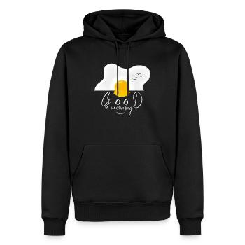 Ei guten Morgen - Männer Premium Bio Hoodie - Schwarz - Vorne - Nico (187cm)