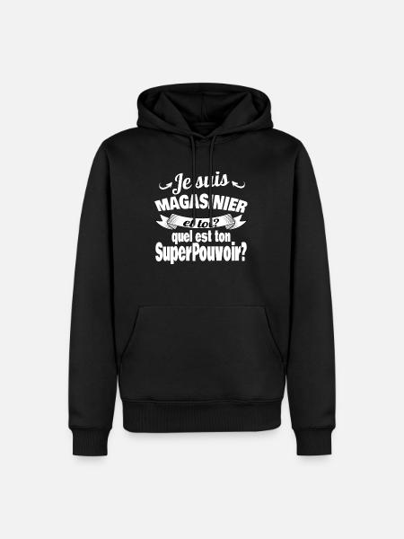 je suis magasinier - Sweat à capuche Premium bio Homme - noir