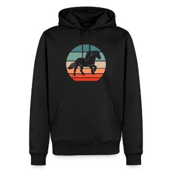 Clydesdale Pferd retro Zugpferd Motiv - Männer Premium Bio Hoodie - Schwarz - Vorne - Nico (187cm)