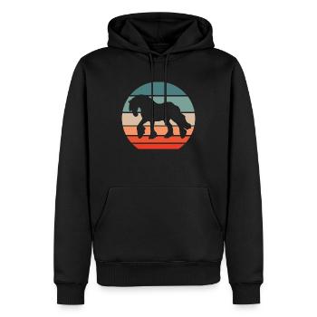 Clydesdale Pferd retro Zugpferd Motiv - Männer Premium Bio Hoodie - Schwarz - Vorne - Nico (187cm)