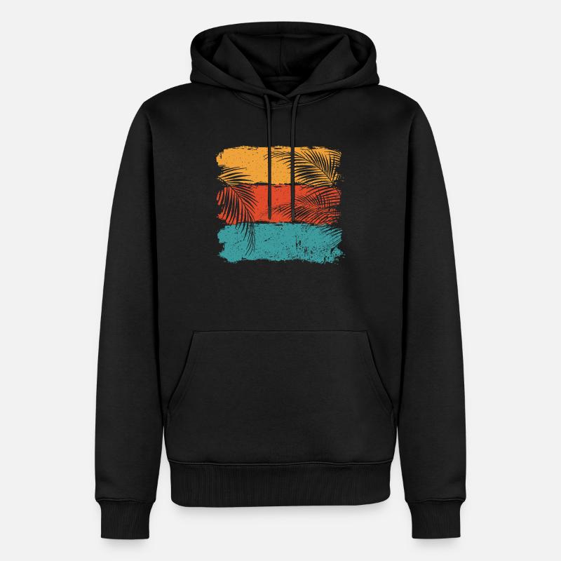 Feuilles de palmier - Sweat à capuche Premium bio Homme - noir