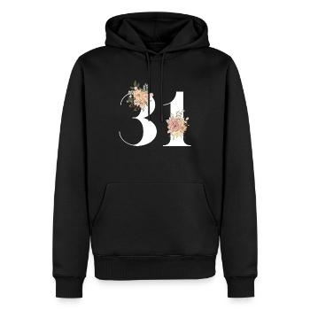 Blumen zum 31-jährigen Jubiläum (Geschenk von 31 Jahren) - Männer Premium Bio Hoodie - Schwarz - Vorne - Nico (187cm)