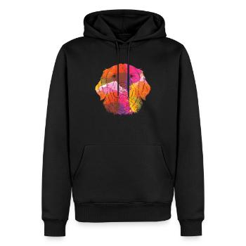 Golden Retriever Pop Art Motiv für Hundebesitzer - Männer Premium Bio Hoodie - Schwarz - Vorne - Nico (187cm)