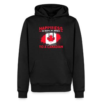 Drapeau canadien Cadeau racines canadiennes - Sweat à capuche Premium bio Homme - noir - Devant - Nico (187cm)