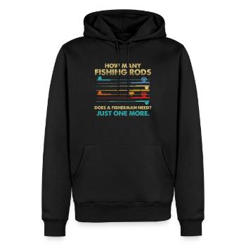 Funny Fishing Rods Fisherman Needs - Männer Premium Bio Hoodie - Schwarz - Vorne - Nico (187cm)