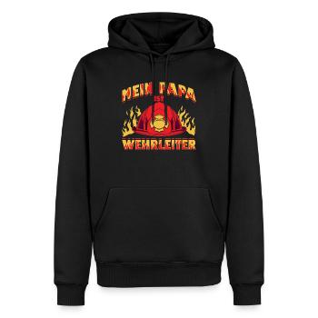 Mein Papa Ist Wehrleiter Jugendfeuerwehr Geschenk - Männer Premium Bio Hoodie - Schwarz - Vorne - Nico (187cm)