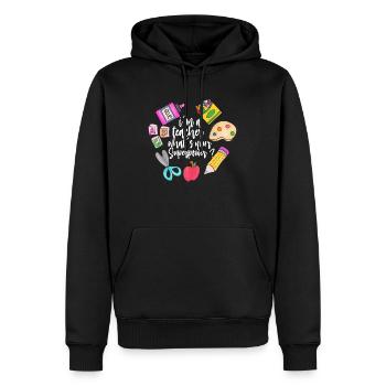 Enseignants Enseignants École Enseignants Personnel enseignant - Sweat à capuche Premium bio Homme - noir - Devant - Nico (187cm)