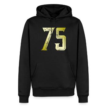 Symbole numérique 75 - Sweat à capuche Premium bio Homme - noir - Devant - Nico (187cm)