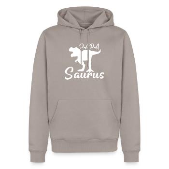 Dinosaurs 2 - Männer Premium Bio Hoodie - Taupe - Vorne - Nico (187cm)