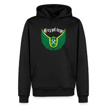 Erzgebirge meine Haamit - Männer Premium Bio Hoodie - Schwarz - Vorne - Nico (187cm)