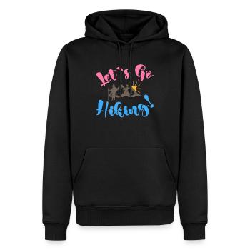 let's go hiking - camping life - Sweat à capuche Premium bio Homme - noir - Devant - Nico (187cm)