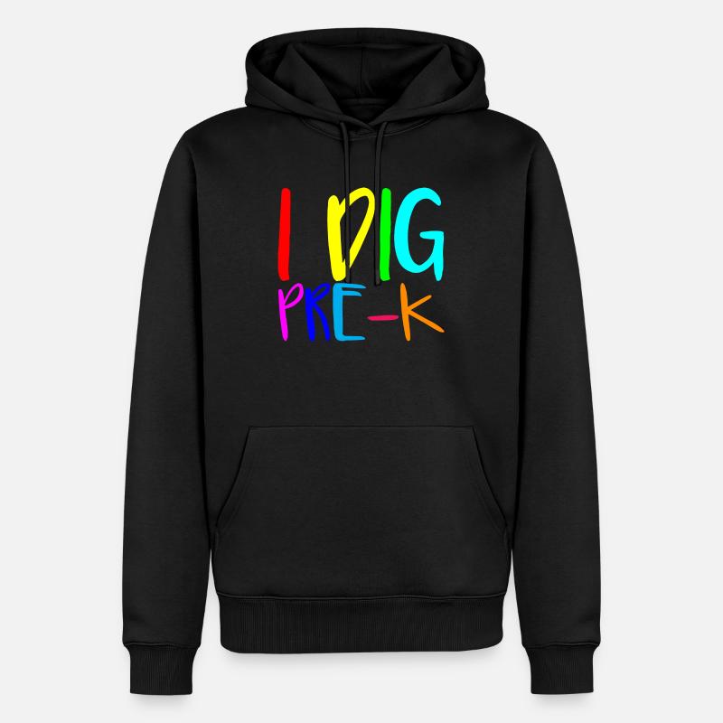 I Dig Pre-K 2 - Männer Premium Bio Hoodie - Schwarz