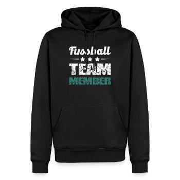 Fussball Team - Männer Premium Bio Hoodie - Schwarz - Vorne - Nico (187cm)