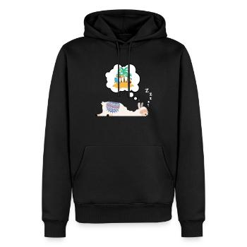 Alpaka träumt vom Strand - Männer Premium Bio Hoodie - Schwarz - Vorne - Nico (187cm)