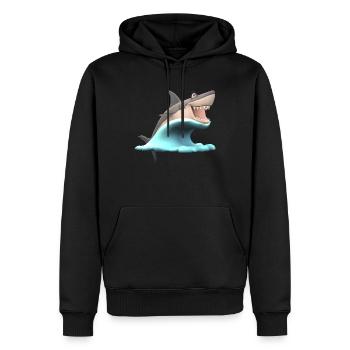 Shark Wave Water Ocean Sea - Sweat à capuche Premium bio Homme - noir - Devant - Nico (187cm)
