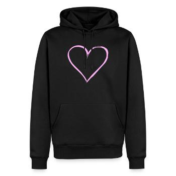 Symbole de coeur Amour Mignons Cœurs Rose Dessin Vecteur - Sweat à capuche Premium bio Homme - noir - Devant - Nico (187cm)