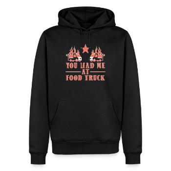Food Truck Streetfood - Sweat à capuche Premium bio Homme - noir - Devant - Nico (187cm)