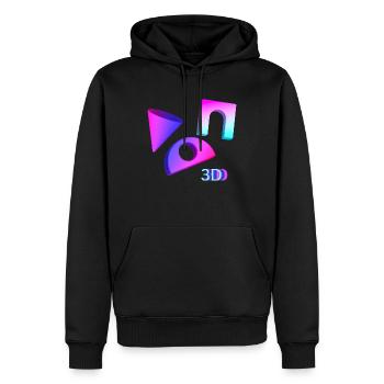 3D - Männer Premium Bio Hoodie - Schwarz - Vorne - Nico (187cm)