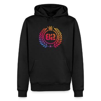 82 Couronne numérique - Sweat à capuche Premium bio Homme - noir - Devant - Nico (187cm)