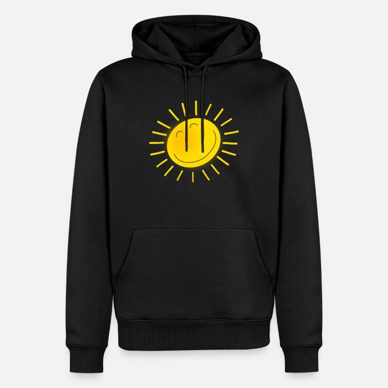 freundliche Sonne - Männer Premium Bio Hoodie - Schwarz