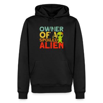 Propriétaire d’un cadeau extraterrestre gâté - Sweat à capuche Premium bio Homme - noir - Devant - Nico (187cm)