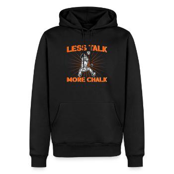 Less talking, more climbing Rock climbing gift - Men’s Premium Organic Hoodie - black - Front - Nico (187cm)