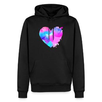 Fiançailles Saint-Valentin Mariage Amour Fête des mères - Sweat à capuche Premium bio Homme - noir - Devant - Nico (187cm)