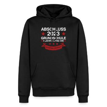 Grundschule Abschluss 2023 Grundschüler Geschenk - Männer Premium Bio Hoodie - Schwarz - Vorne - Nico (187cm)