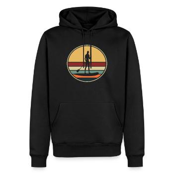 Stand Up Paddling SUP Vintage Geschenk - Männer Premium Bio Hoodie - Schwarz - Vorne - Nico (187cm)