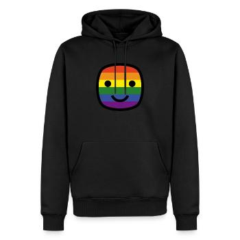 Always Smile Proudly! - 6-Striped LGBTQ+ Edition - Men’s Premium Organic Hoodie - black - Front - Nico (187cm)