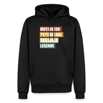 Lustige Skilehrer Sprüche zum Geburtstag - Männer Premium Bio Hoodie - Schwarz - Vorne - Nico (187cm)