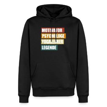Lustiger Yogalehrer Spruch zum Geburtstag - Männer Premium Bio Hoodie - Schwarz - Vorne - Nico (187cm)