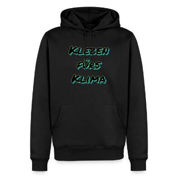 Kleben fürs Klima - Männer Premium Bio Hoodie - Schwarz - Vorne - Nico (187cm)