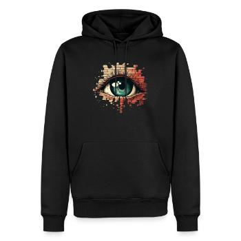 Mur de yeux - Sweat à capuche Premium bio Homme - noir - Devant - Nico (187cm)