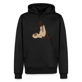 Chat siamois, acrobatique - Sweat à capuche Premium bio Homme - noir - Devant - Nico (187cm)
