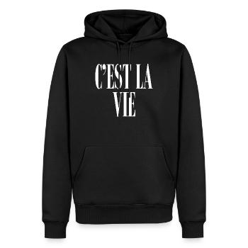C'est la vie - Sweat à capuche Premium bio Homme - noir - Devant - Nico (187cm)