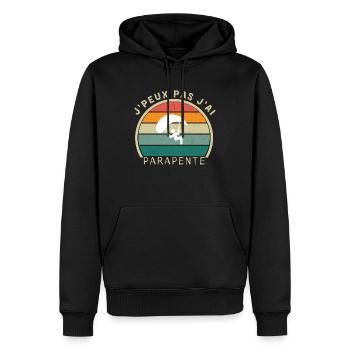 j'peux pas j'ai parapente - Sweat à capuche Premium bio Homme - noir - Devant - Nico (187cm)